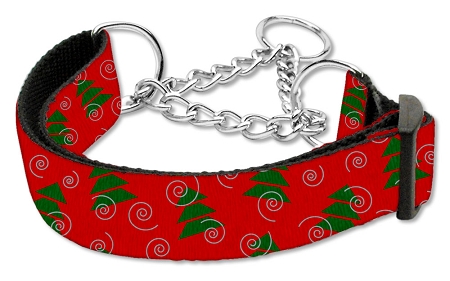 Christmas Tree Nylon Ribbon Collar Martingale Medium